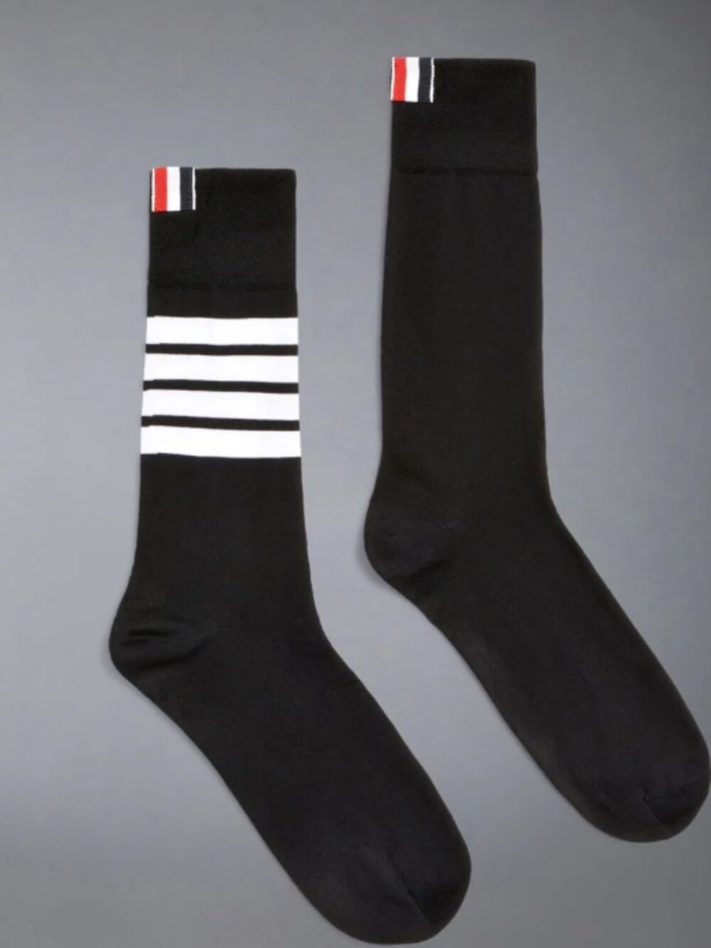 Set of 2 pairs of Thom Browne Lightweight Cotton 4-Bar Mid Calf Socks NWT